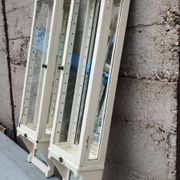 Pair of 2 old small solid wood display cabinets