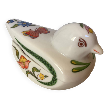 Small bird pocket emptying ring holder butterflies and flowers