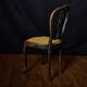 Antique black and gold lacquered chair – Napoleon III style – caned seat