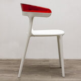 Chair from Papatya in white and red plastic
