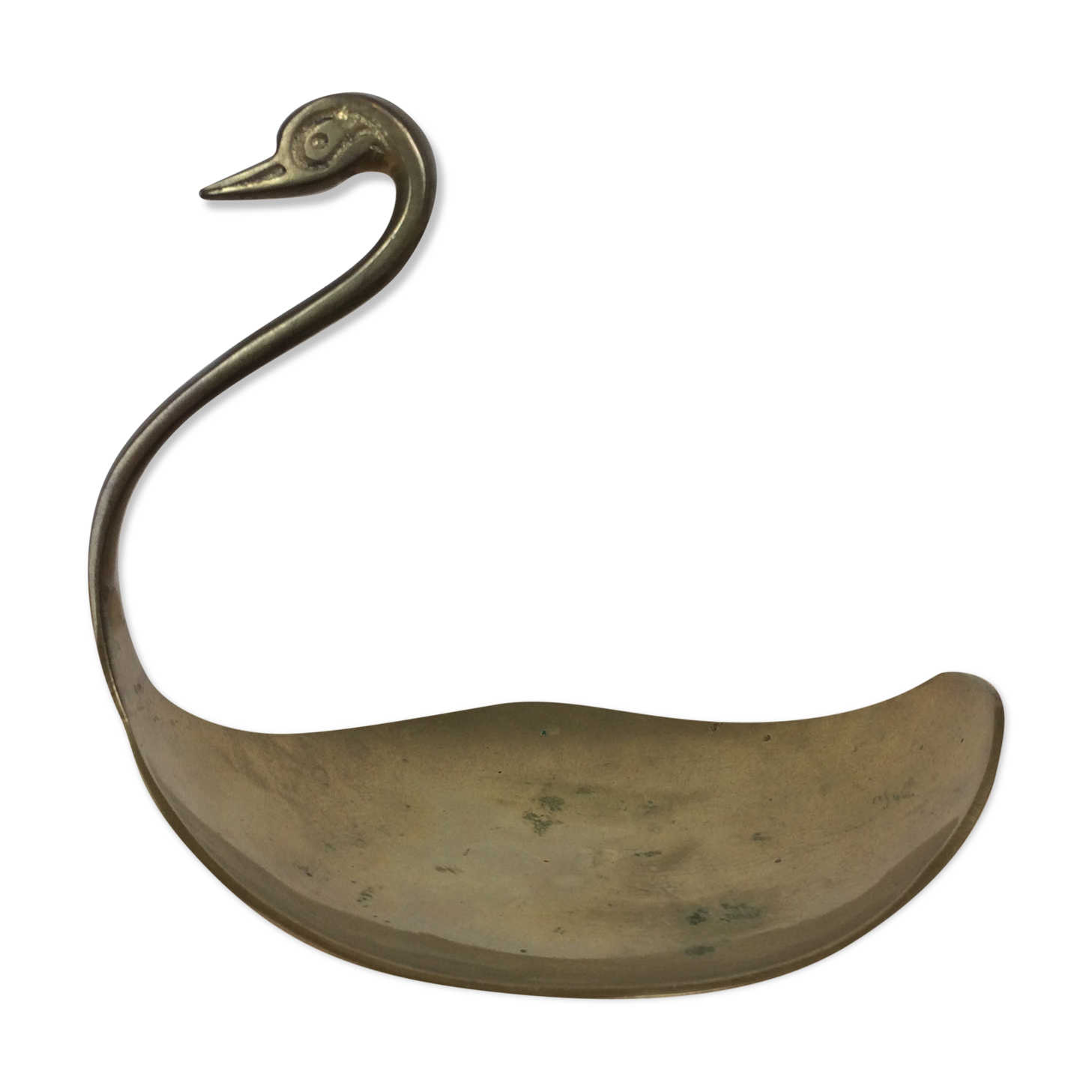 Vide poche cygne en laiton doré