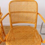 Set of 4 wooden and cane chairs model Prague 811 by Josef Hoffmann