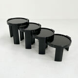 Set of 4 nesting tables by Gianfranco Frattini for Cassina, 1970