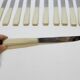 Household box of 12 vintage stainless steel knives and unbreakable resin