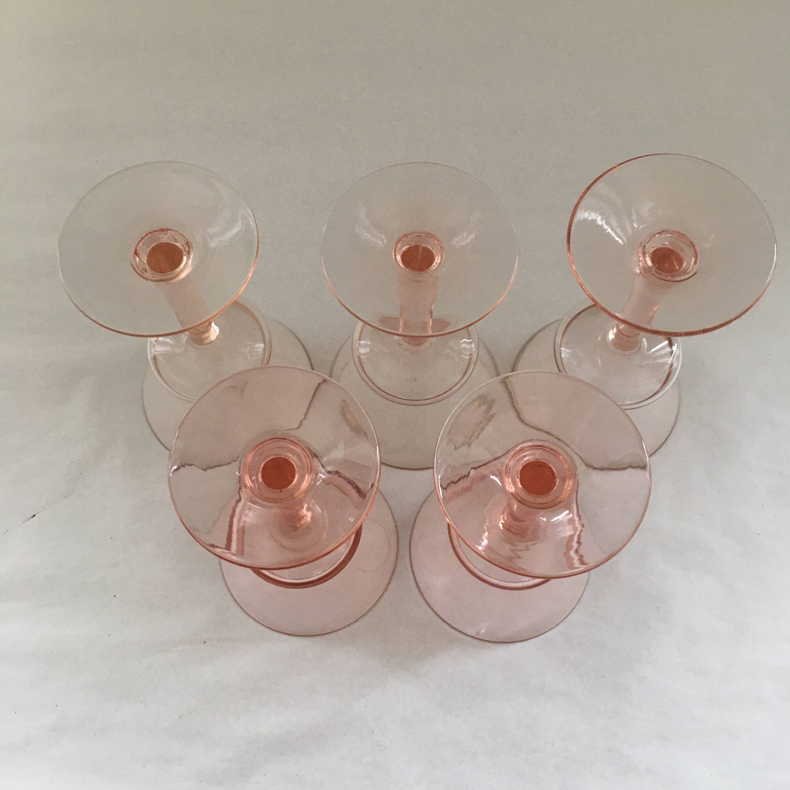 Set de 5 verres rosés