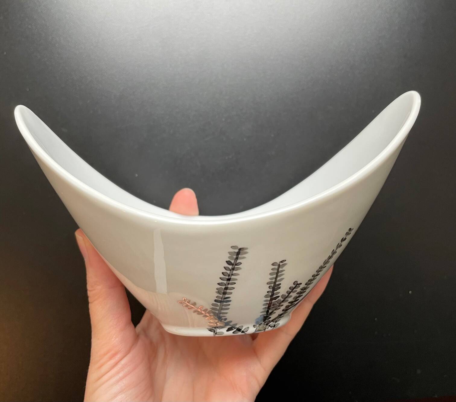 5 White and Silver Porcelain Bowls Made in France