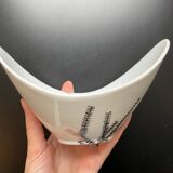 5 White and Silver Porcelain Bowls Made in France