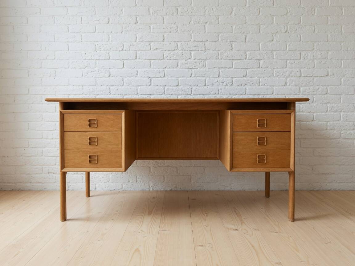 Oak Executive Desk By Arne Vodder From Brouer Møbelfabrik, Denmark, 1960s
