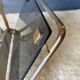Foldable magazine holder in smoked glass and metal chrome dore 1970