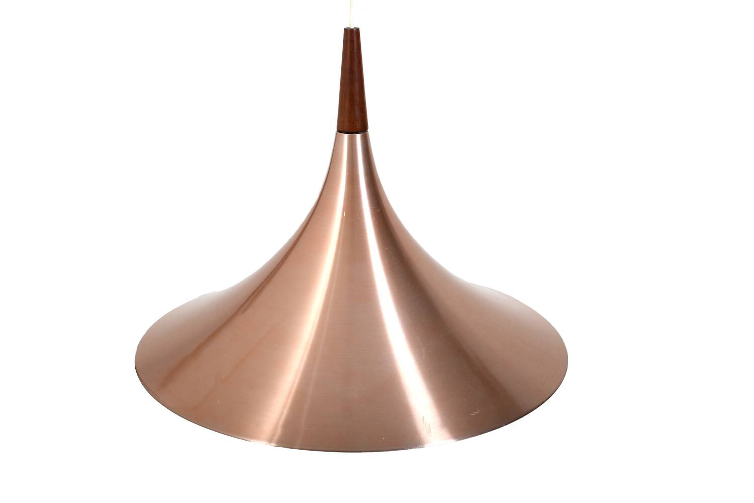 Danish trumpet-shaped Pendant Lamp in Copper
