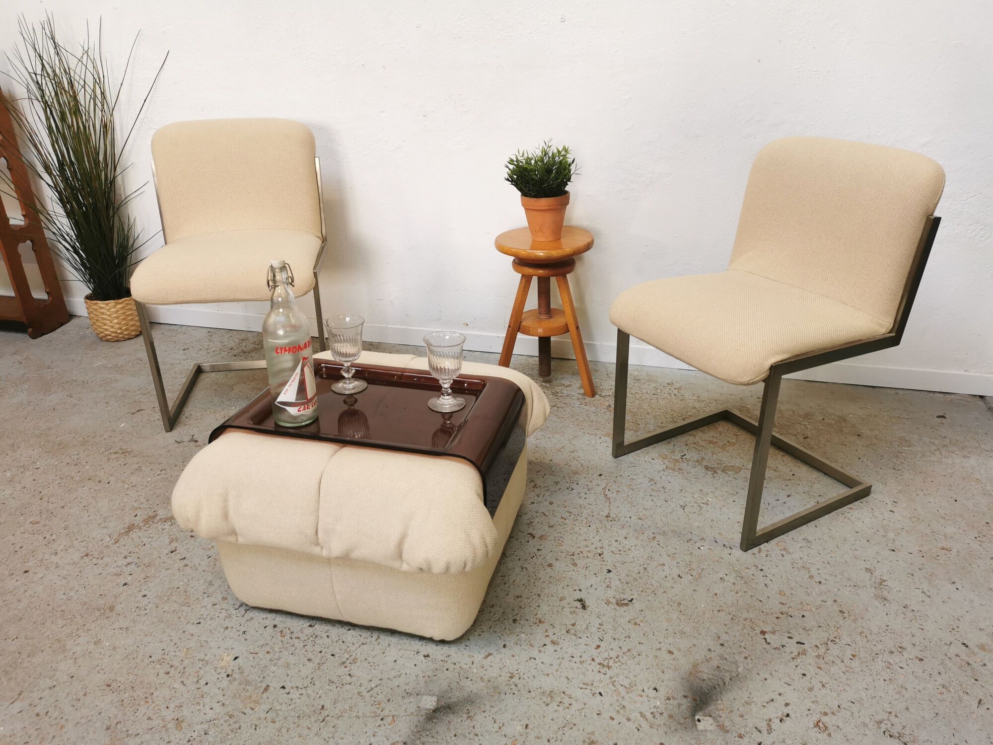 Pouf Gao by Jean Paul Laloy for Cinna vintage design 1970