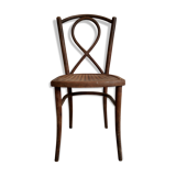 Striped curved wooden bistro chair