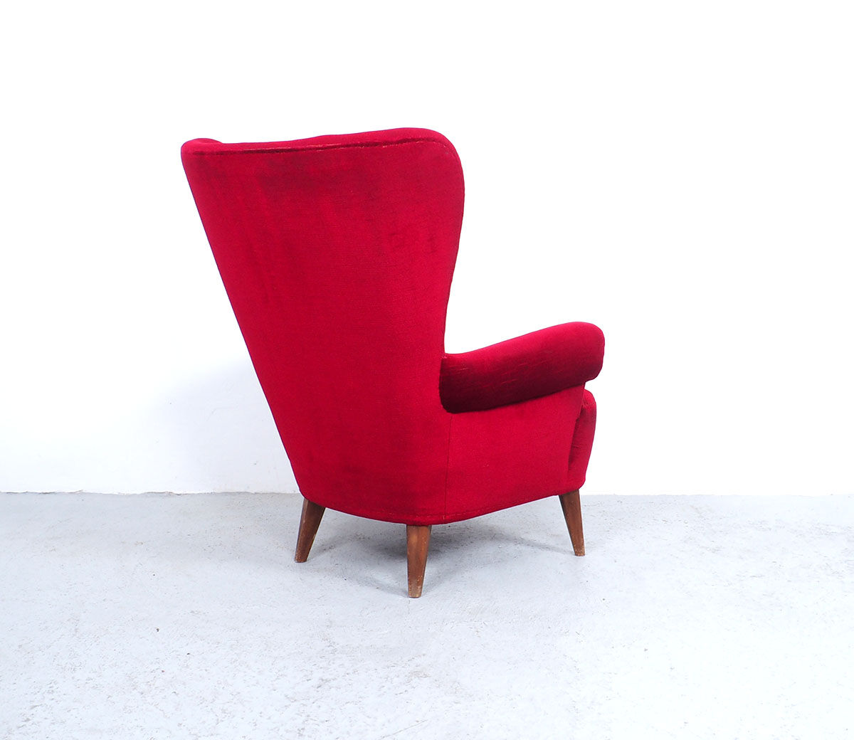 Red Velvet Armchair by Theo Ruth for Artifort, 1950s