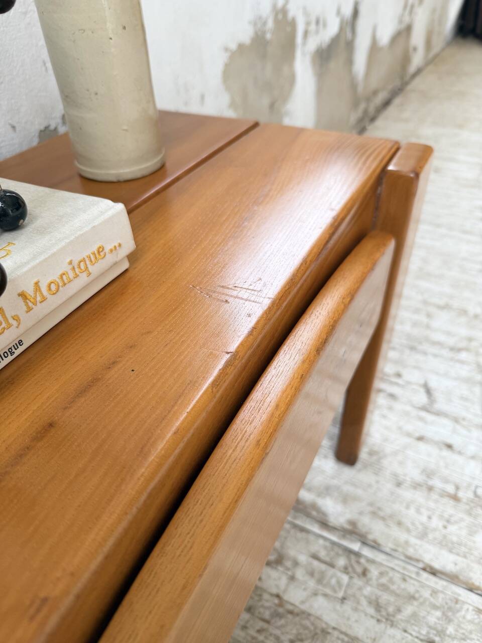 Solid elm bedside table Maison Regain