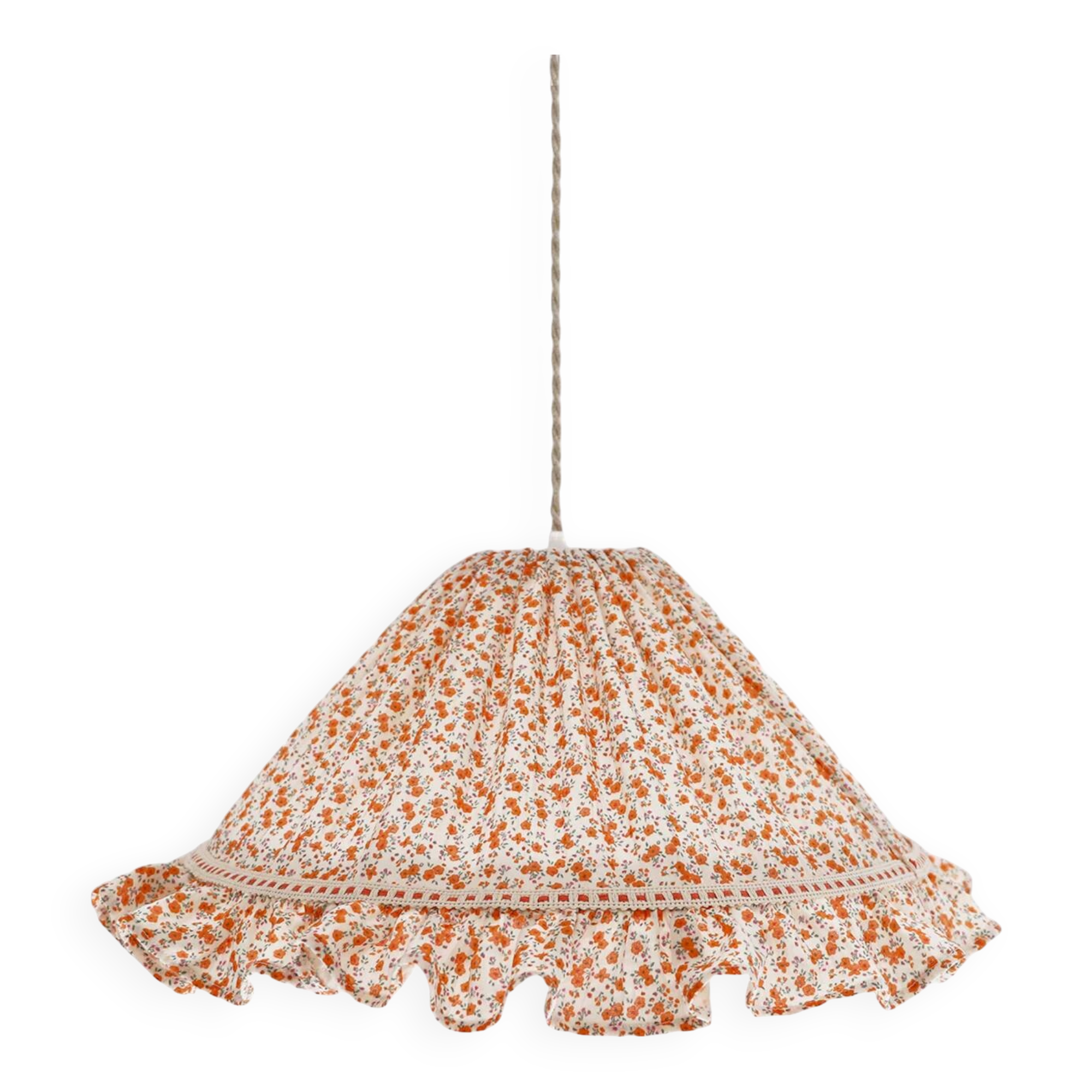 Suspension conique avec volant Emilia "fleurettes"