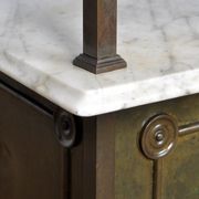 Brass Nightstand With Marble Top, 1910's
