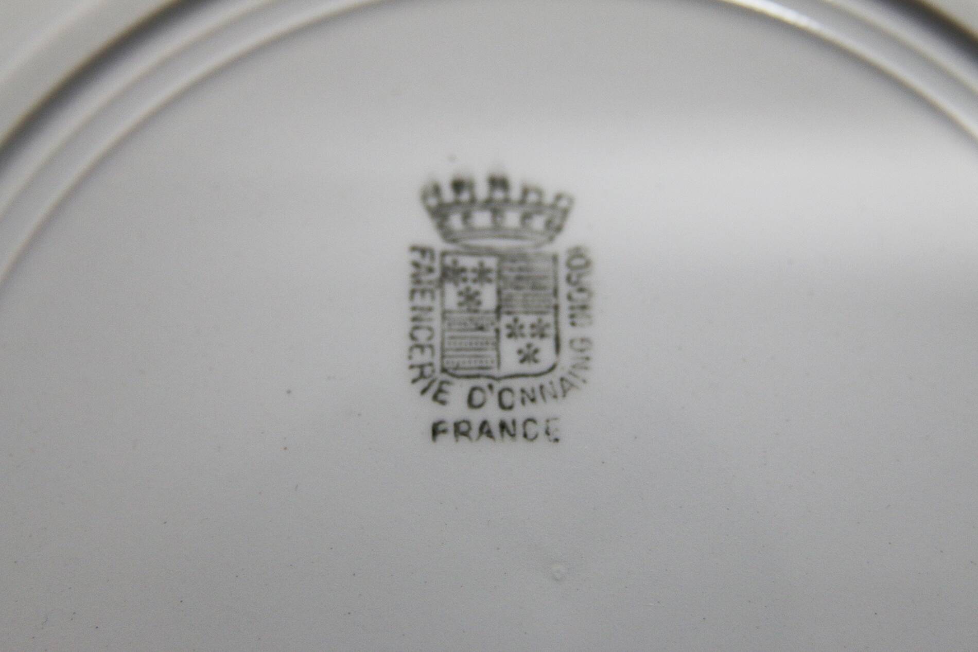 2 dessert plates Faïence d'Onnaing from Northern France