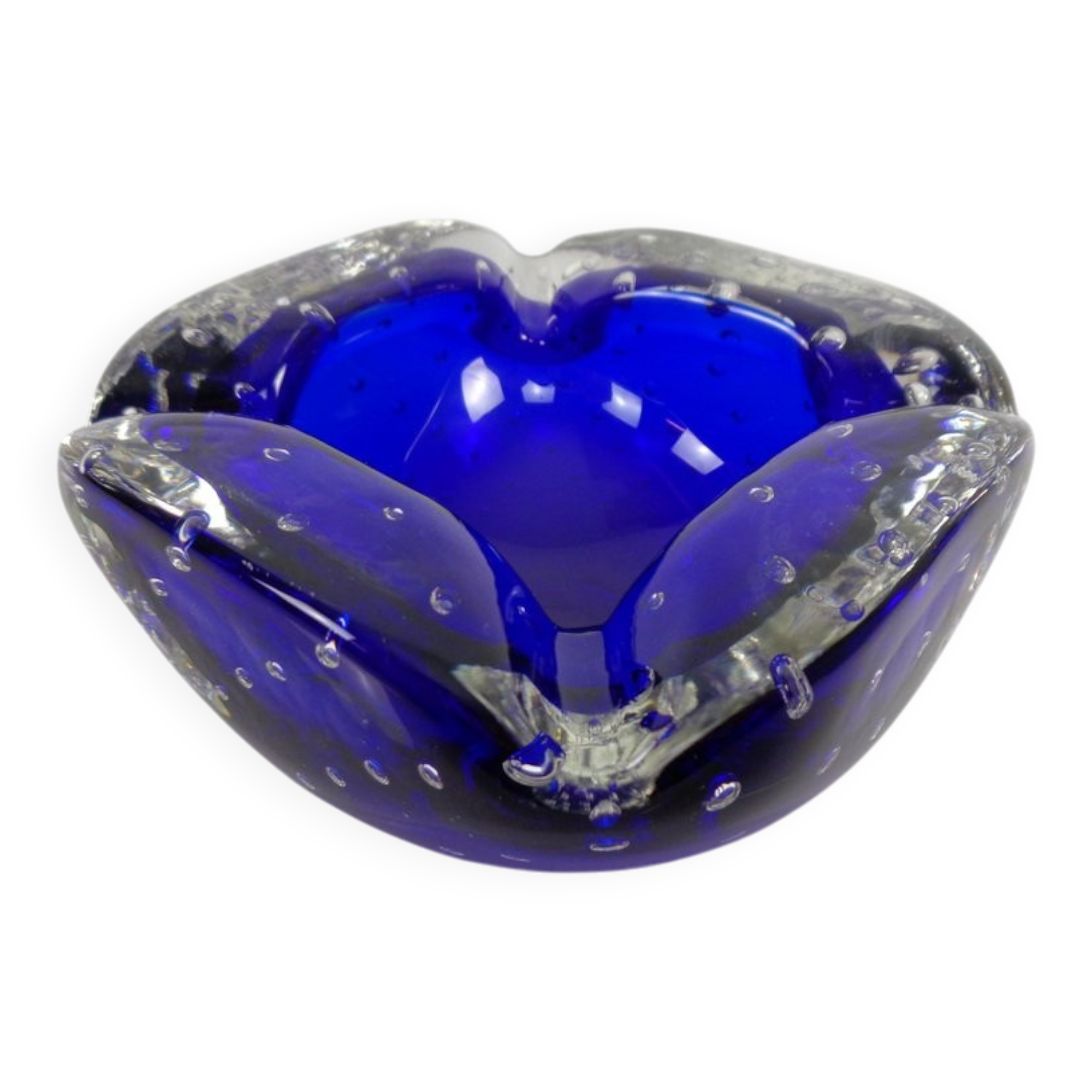Blue Sommerso Murano Glass Ashtray, Italy, 1960s