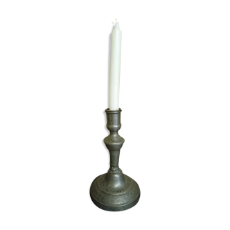 Silver metal candle holder