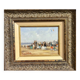Francis CRISTS, Lively Beach, Oil On Canvas