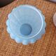 Blue and white opaline vase