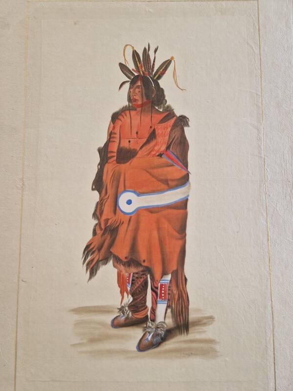 La Roche Laffitte (Born in 1943) - Watercolour drawing on silk - Warrior