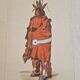 La Roche Laffitte (Born in 1943) - Watercolour drawing on silk - Warrior