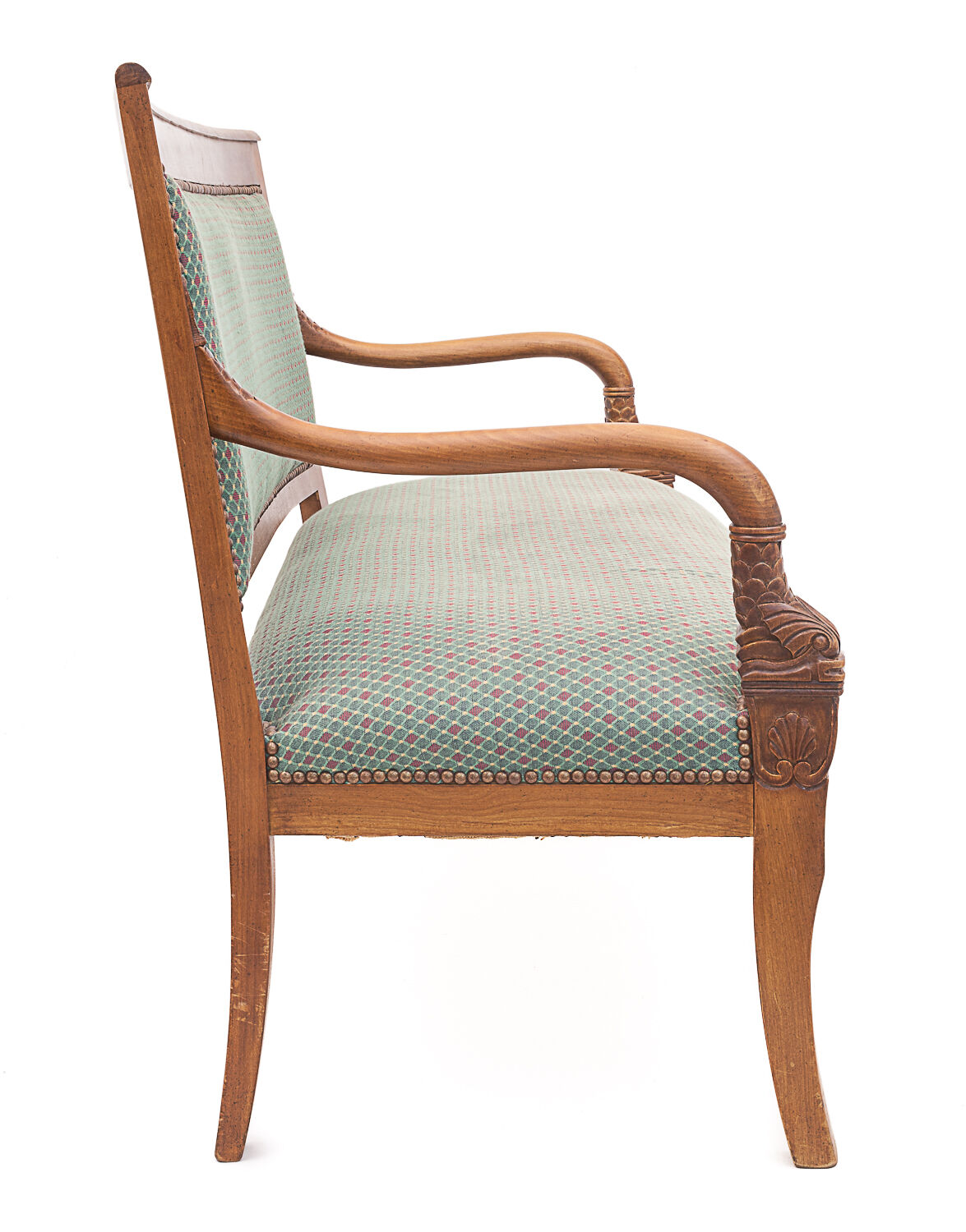 Fabric carved bench, 1930