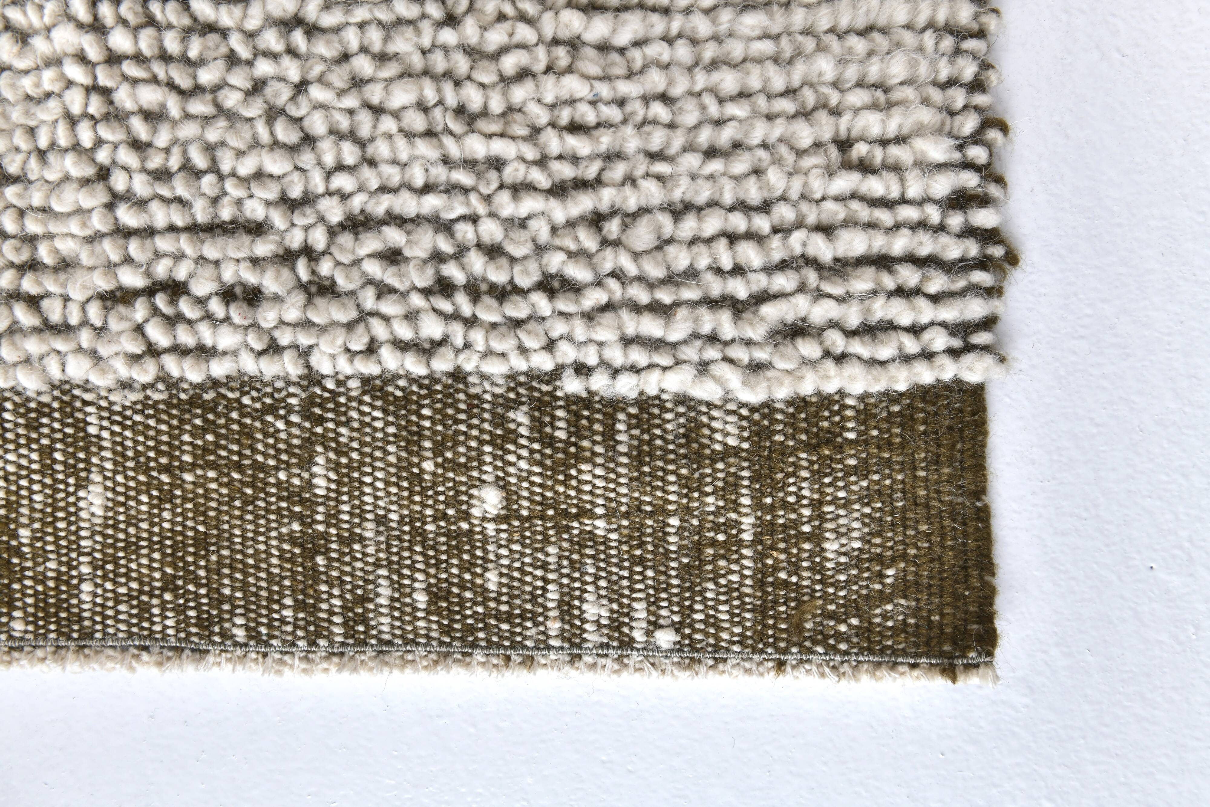 7x10 Dark Green White Handmade Wool Turkish Rug, 200x300Cm SK 242094