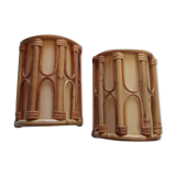 Pair of bamboo sconces