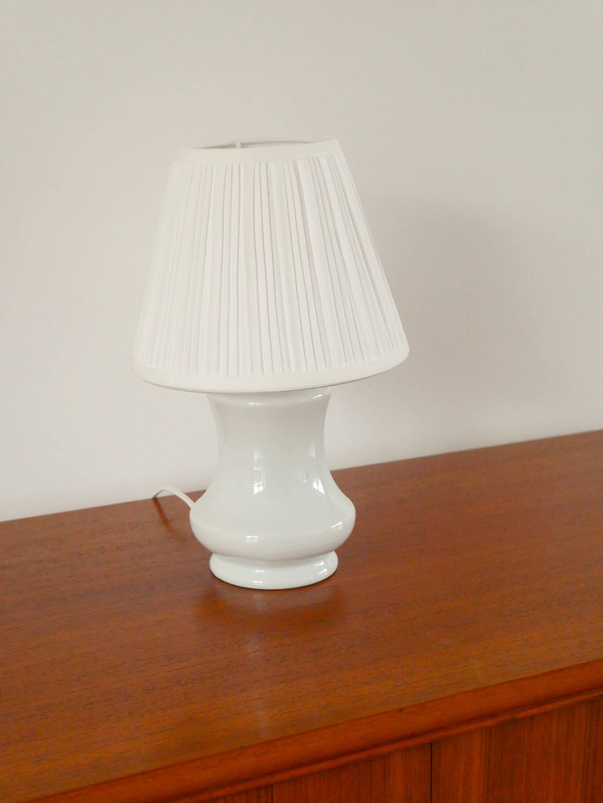 Table lamp in ceramic, white, 1960