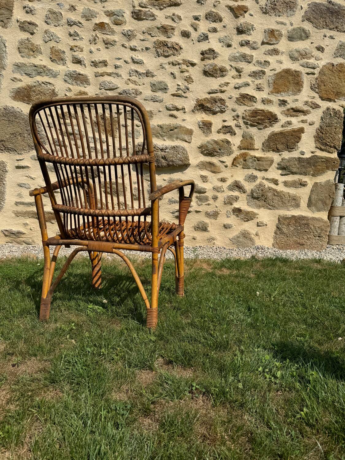Vintage rattan armchair