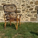Vintage rattan armchair