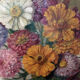 Tableau nature morte années 30 "fleurs et pommes"