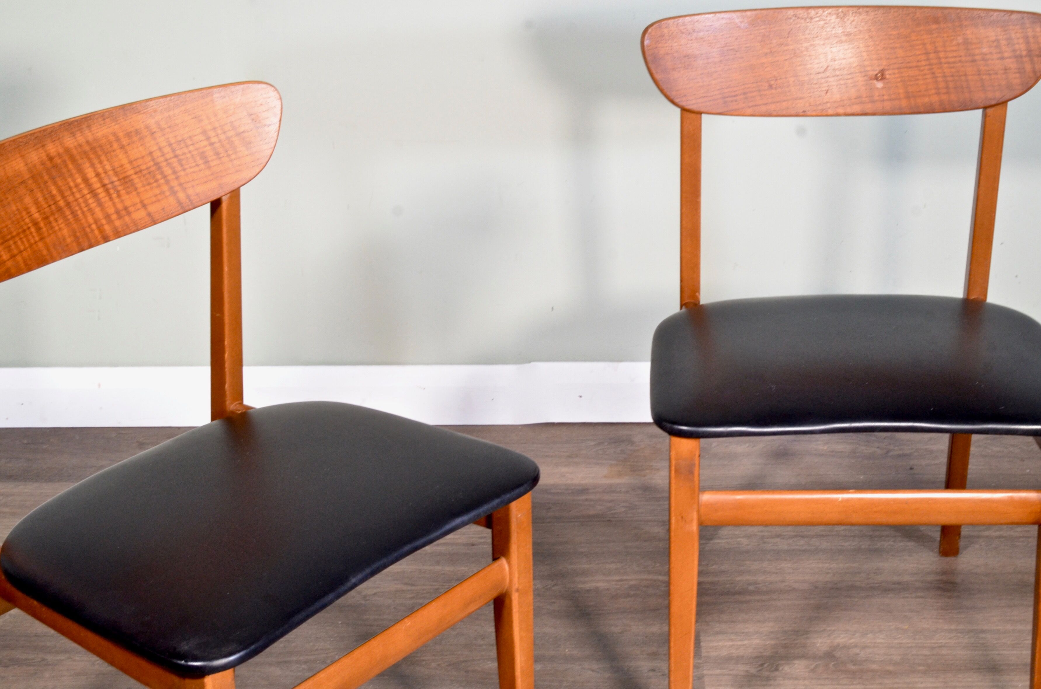 Set of 4 midcentury teak chairs