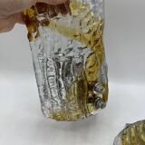 Duo of two-tone Murano Mazzega wall lights 1970