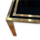 Coffee table in gilded brass and black glass by Studio Mercier for Liwan's