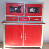 Red and white wooden buffet