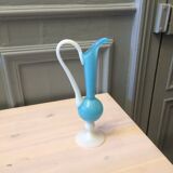 Blue hanse vase in glass paste and opaline