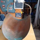 Old copper log basket
