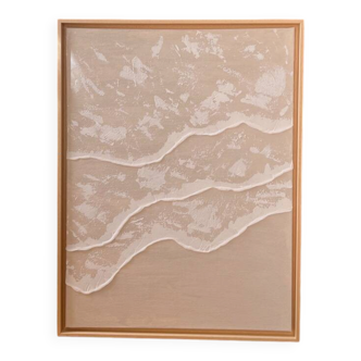 Beige and white wave relief panel
