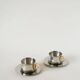 Set of double-walled stainless steel espresso cups made in Italy, 1970s design.
