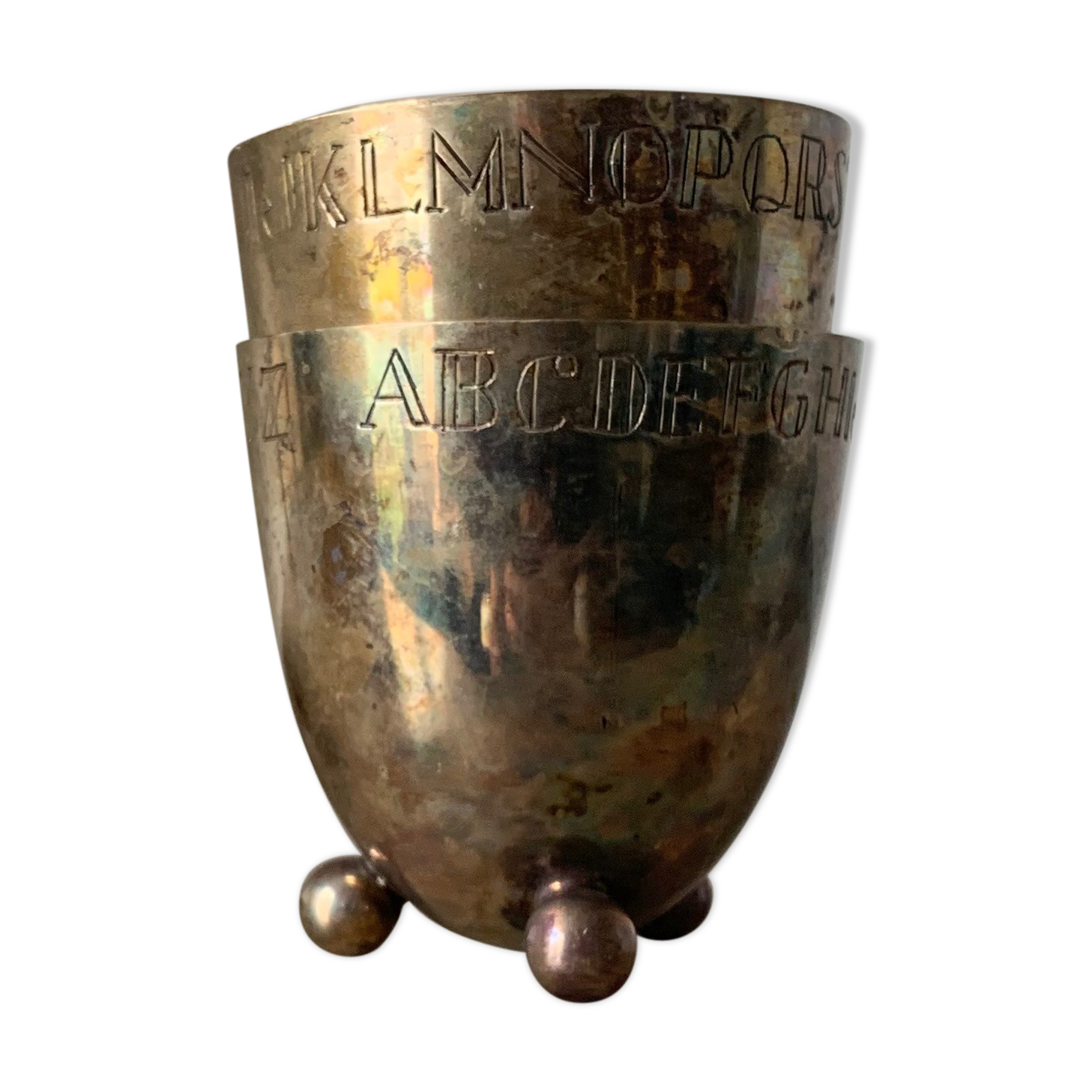 Silver Timbale with Alphabet