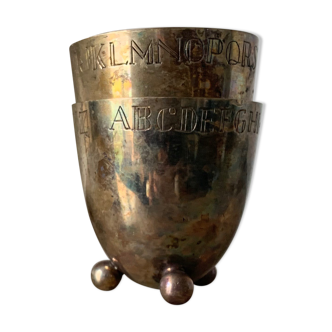 Silver Timbale with Alphabet