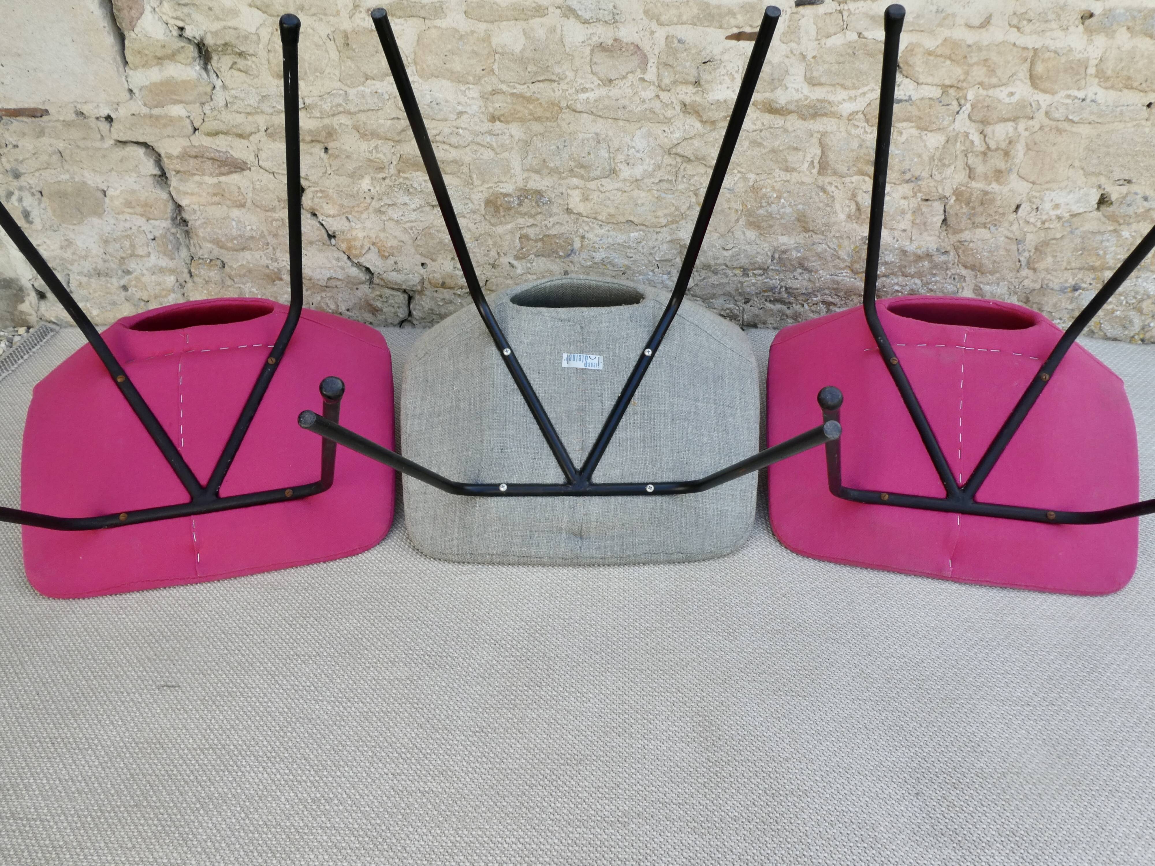 Trio of tonneau chairs by Pierre Guariche for Steiner