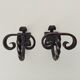 Pair of antique wrought iron coat hooks