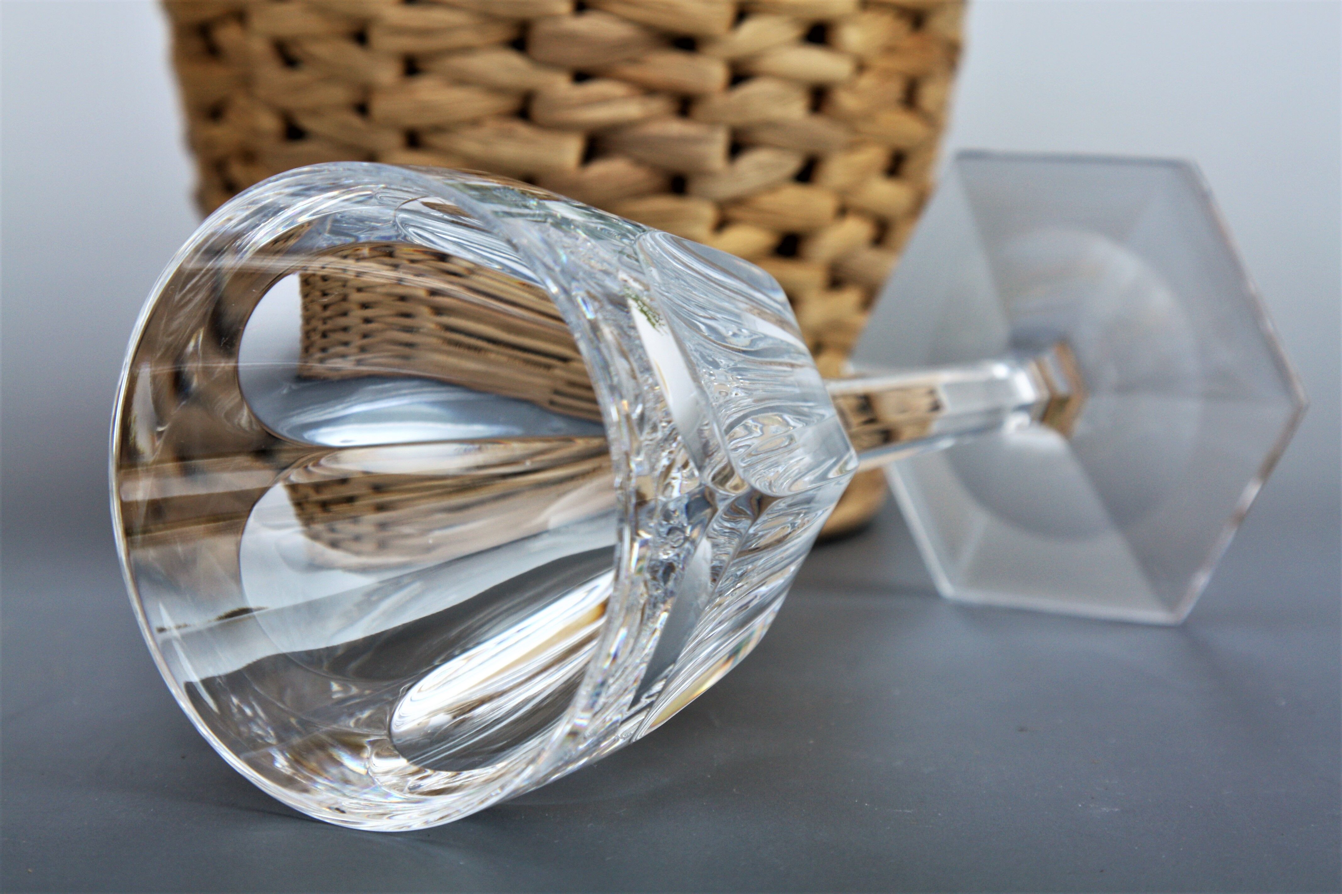 Pair of Baccarat crystal water glasses model Compiègne