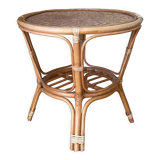 Arched rattan table and caning 1970