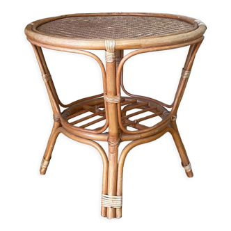 Arched rattan table and caning 1970