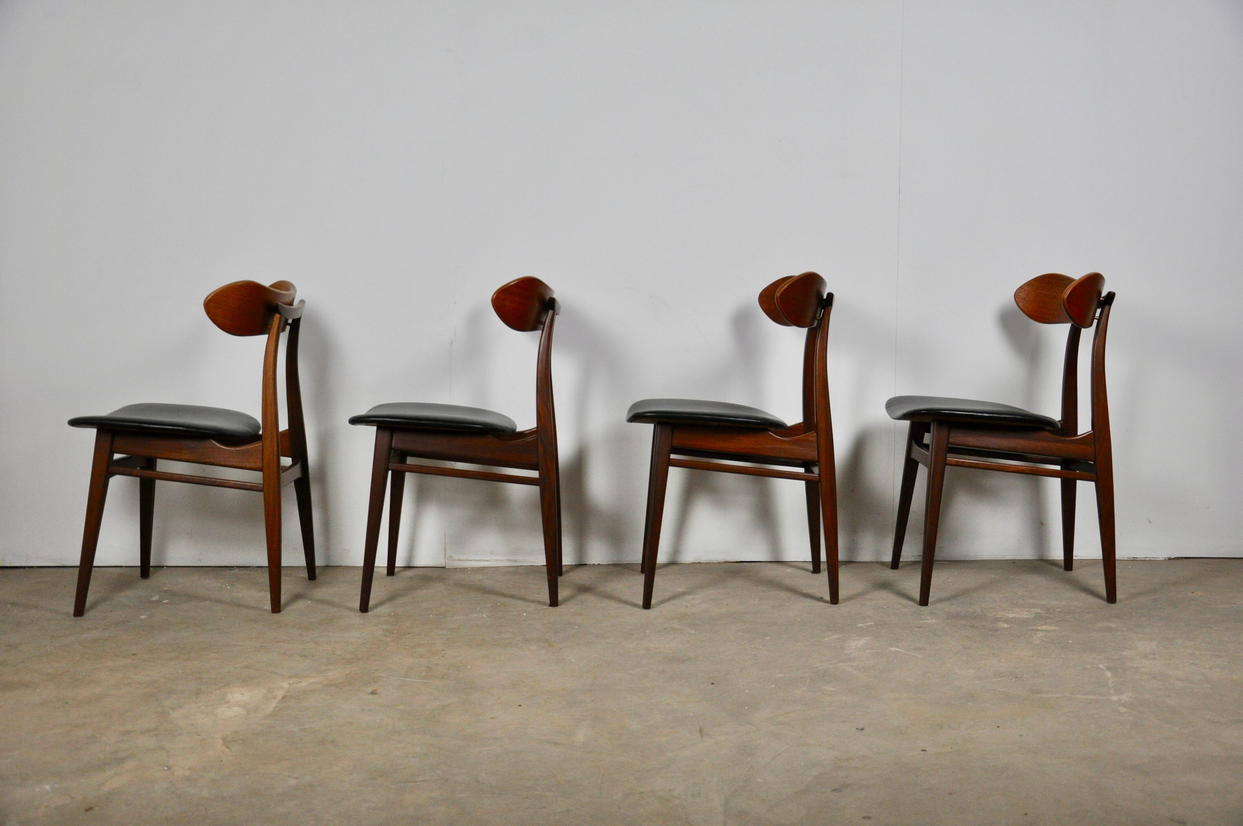 Dining table chairs by Louis van Teeffelen for Webe, 1950s, set of 4